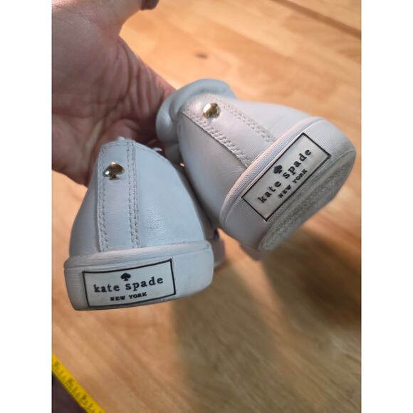 Kate Spade White Leather 7.5 Ruffle Slide on Sneaker - Picture 5 of 9